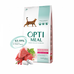 OPTIMEAL pre mačky s vysokým obsahom teľaciny 10kg